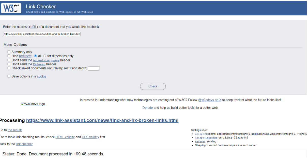 online broken link checker