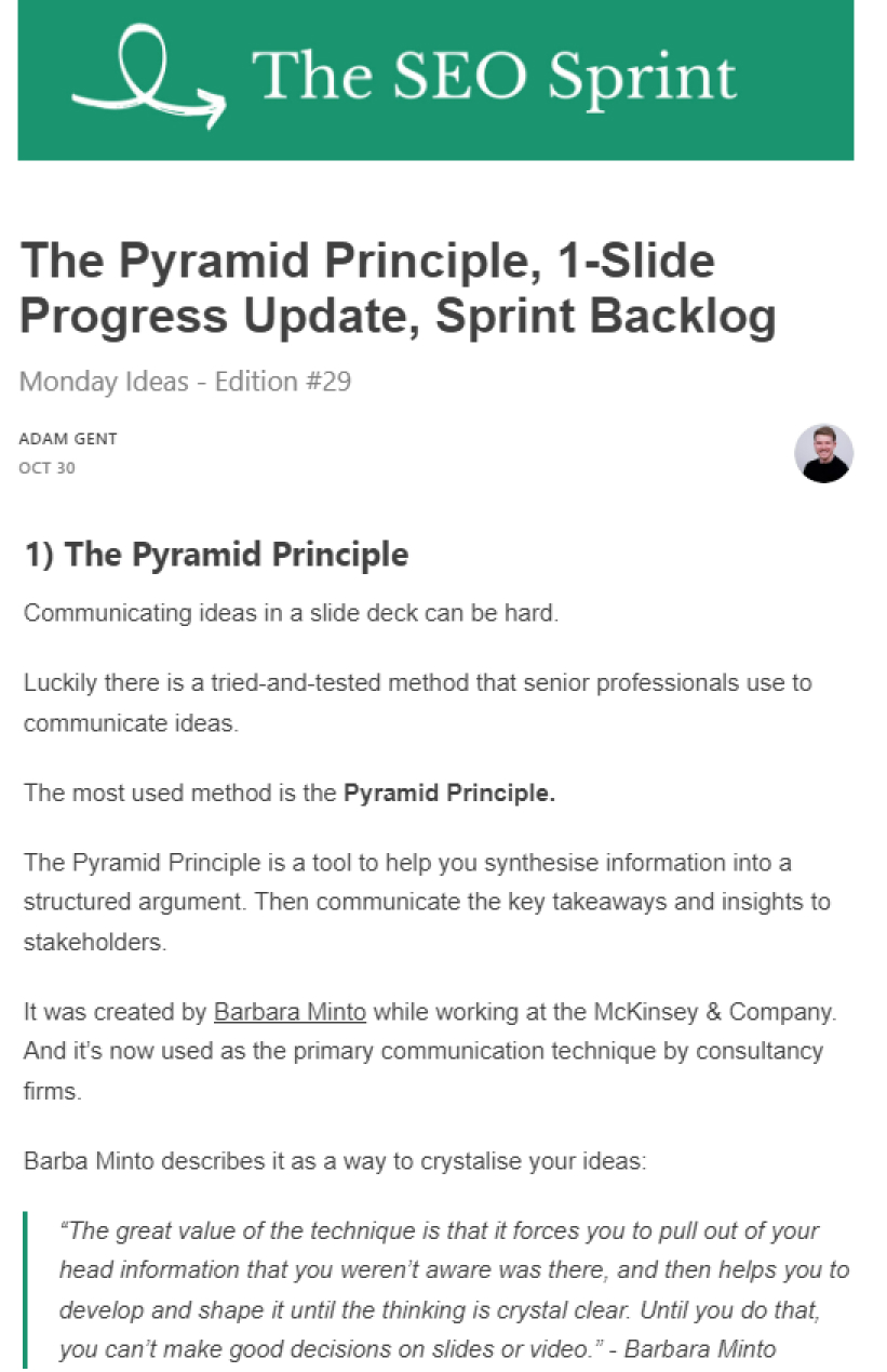 The SEO Sprint newsletter