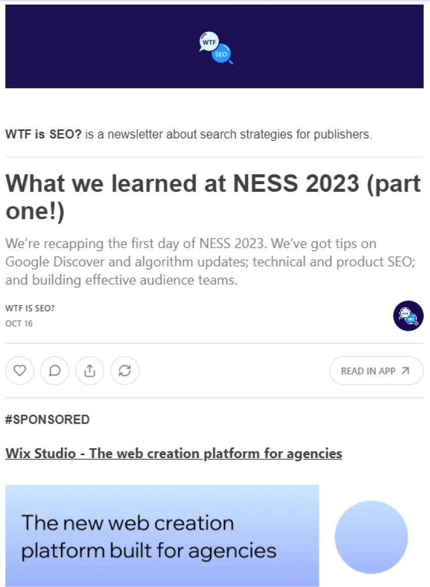 WTF is SEO? newsletter