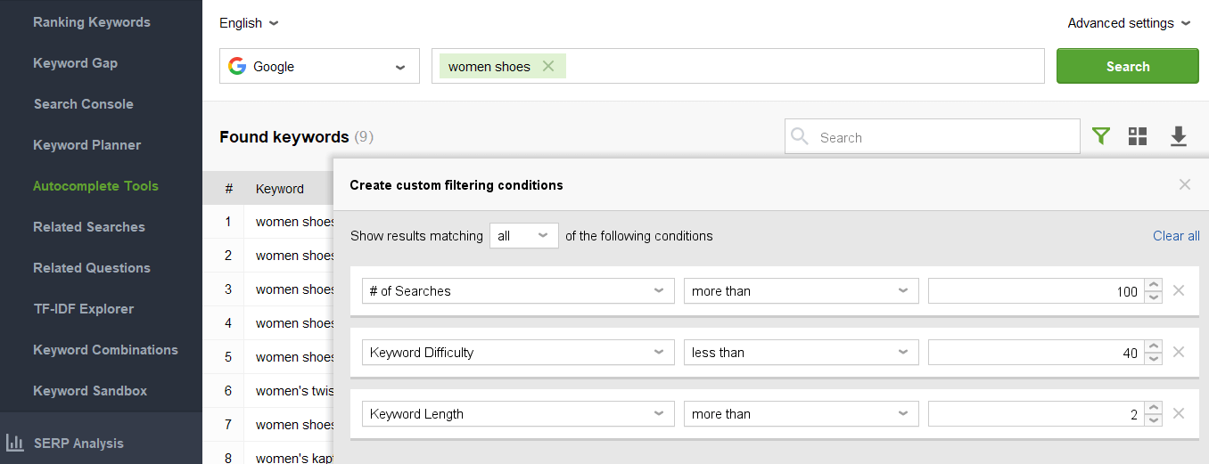 rank tracker keyword research