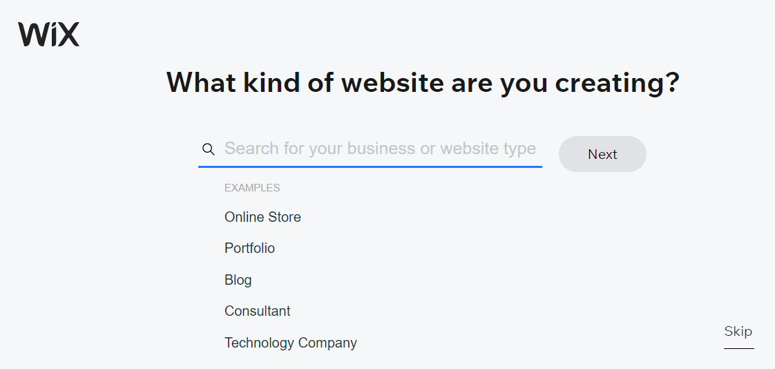 choosing a Wix template for your website
