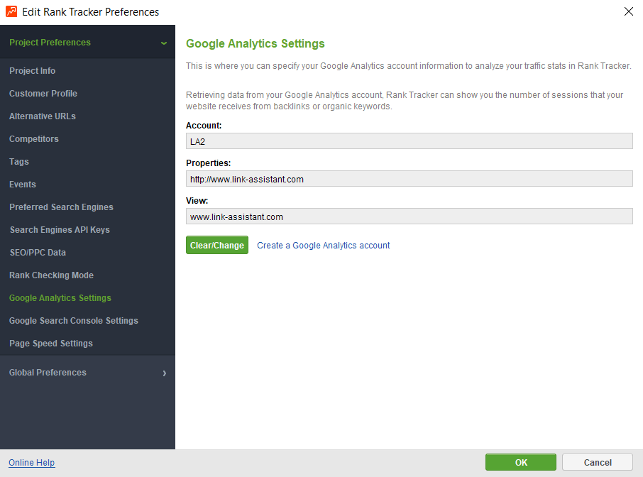 You can integrate both Console and Google Analytcis accounts with Rank Tracker