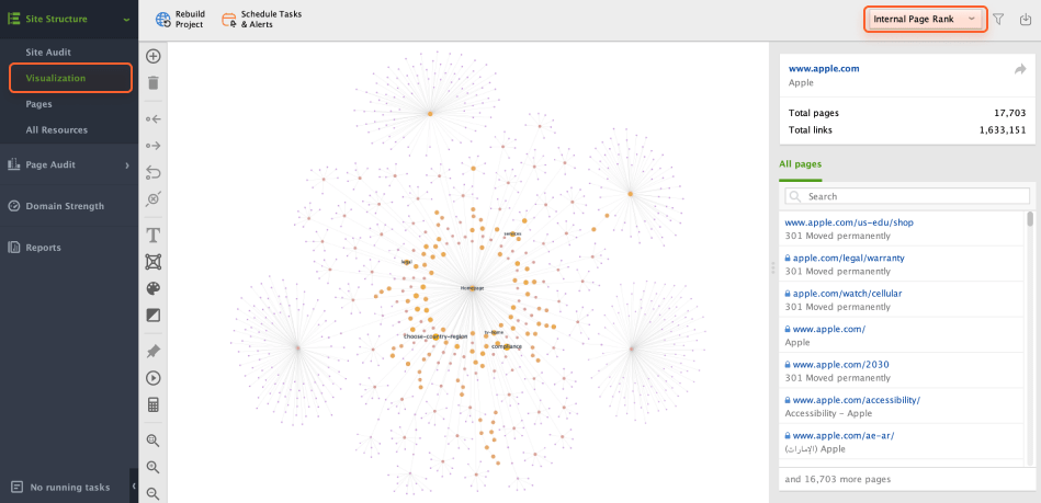 Site Visualization by Internal Page Rank