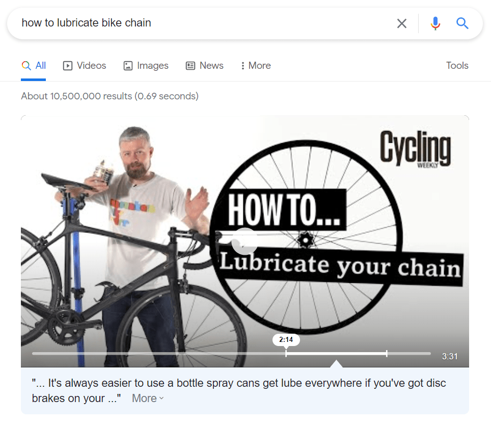 closed captions on videos let Google better figure out search intent