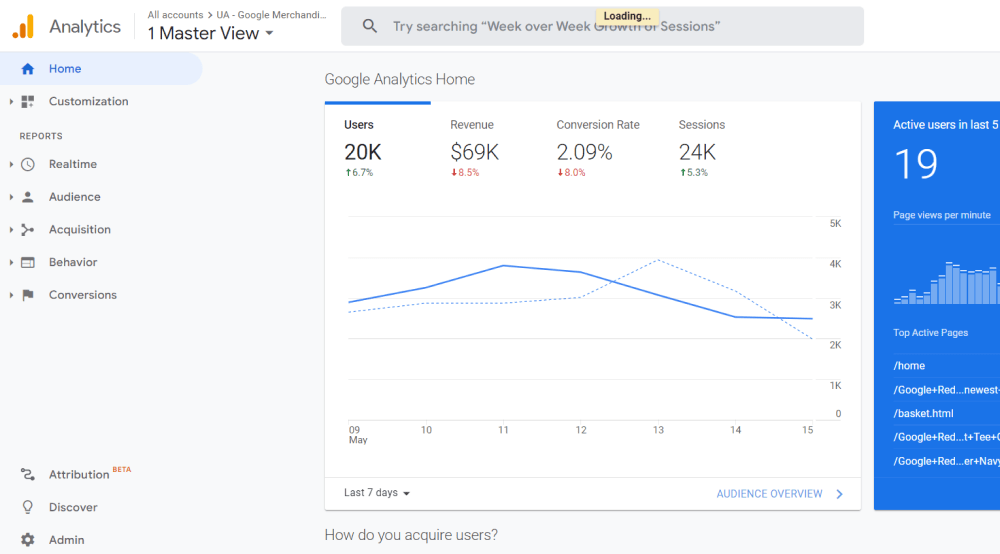 Homepage in Universal Analytics