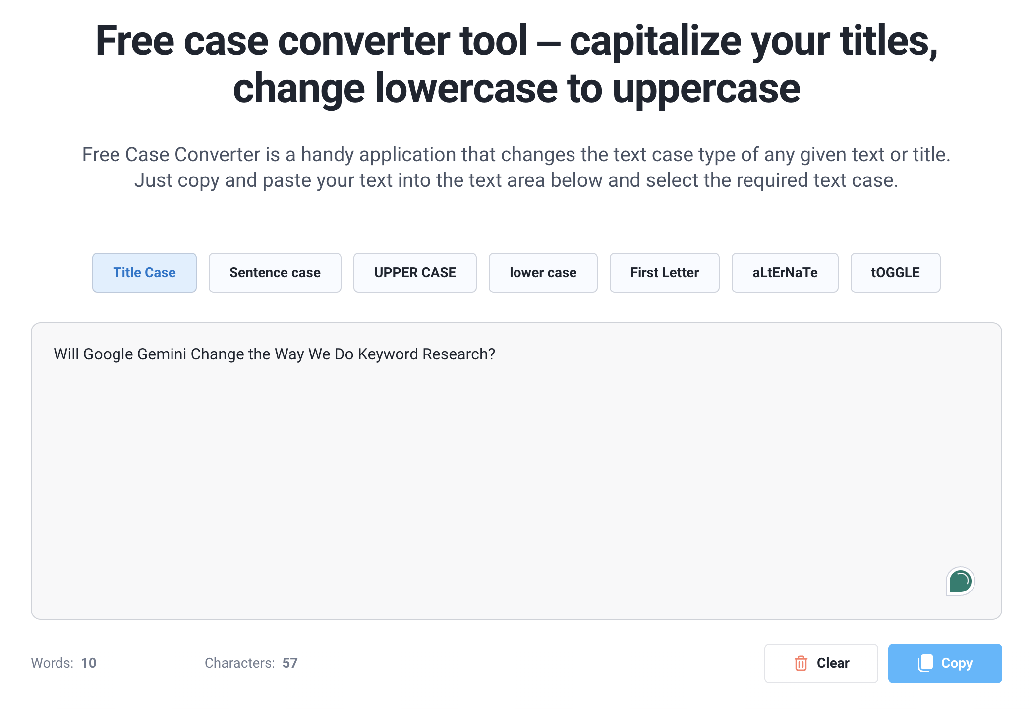Case Converter tool