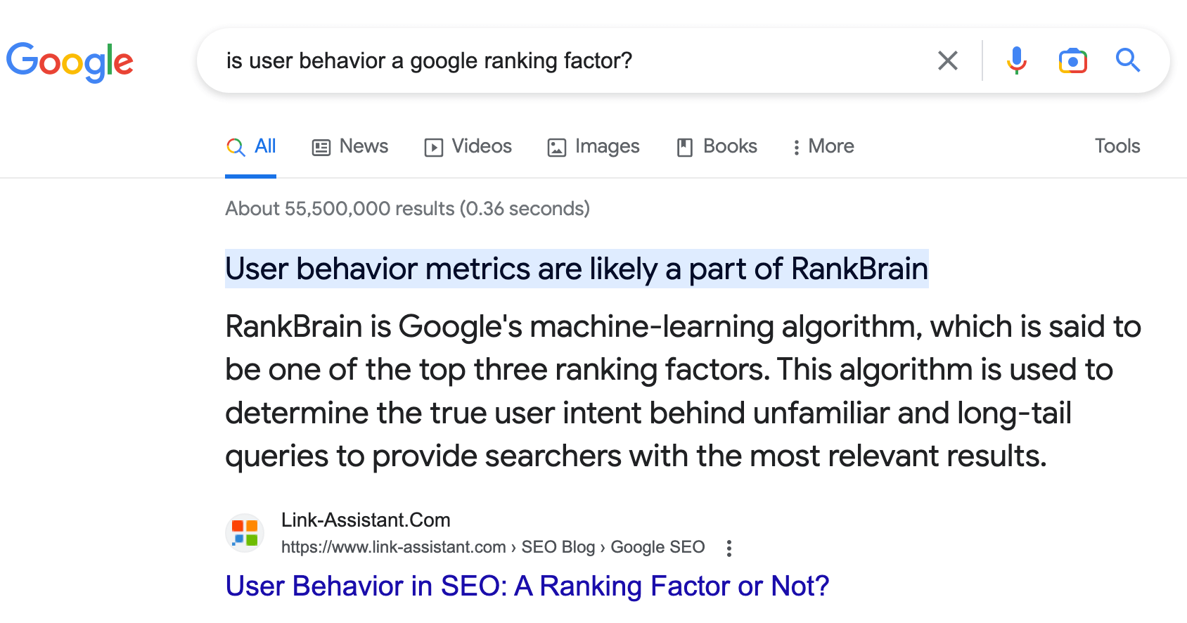 Google featured snippet