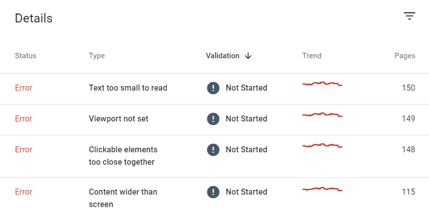 google search console mobile usability report