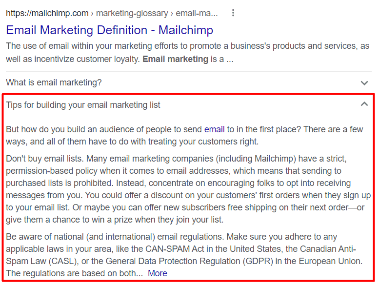 How answers in FAQ Rich Snippets are displayed