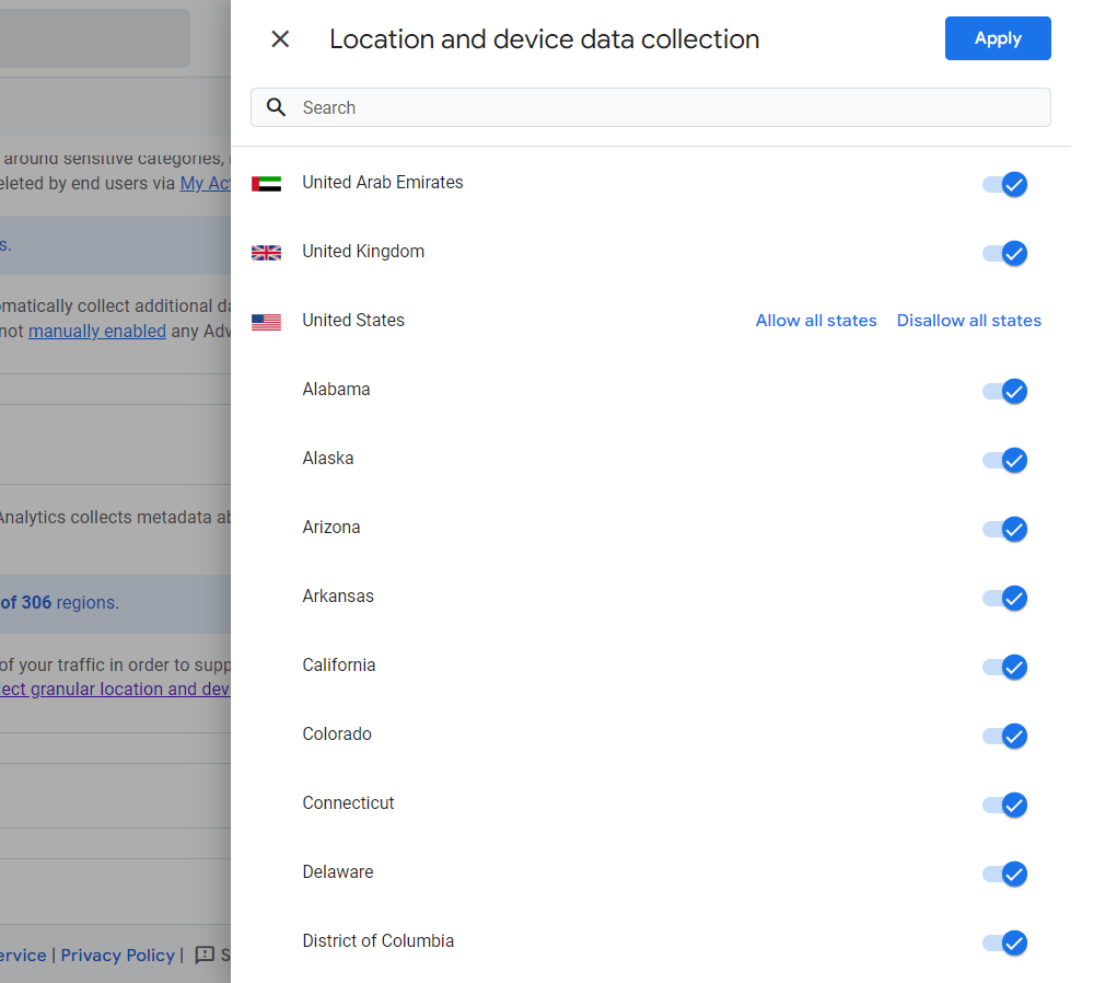 Granular Data Control in GA4 allows you to enable different settings at a local level
