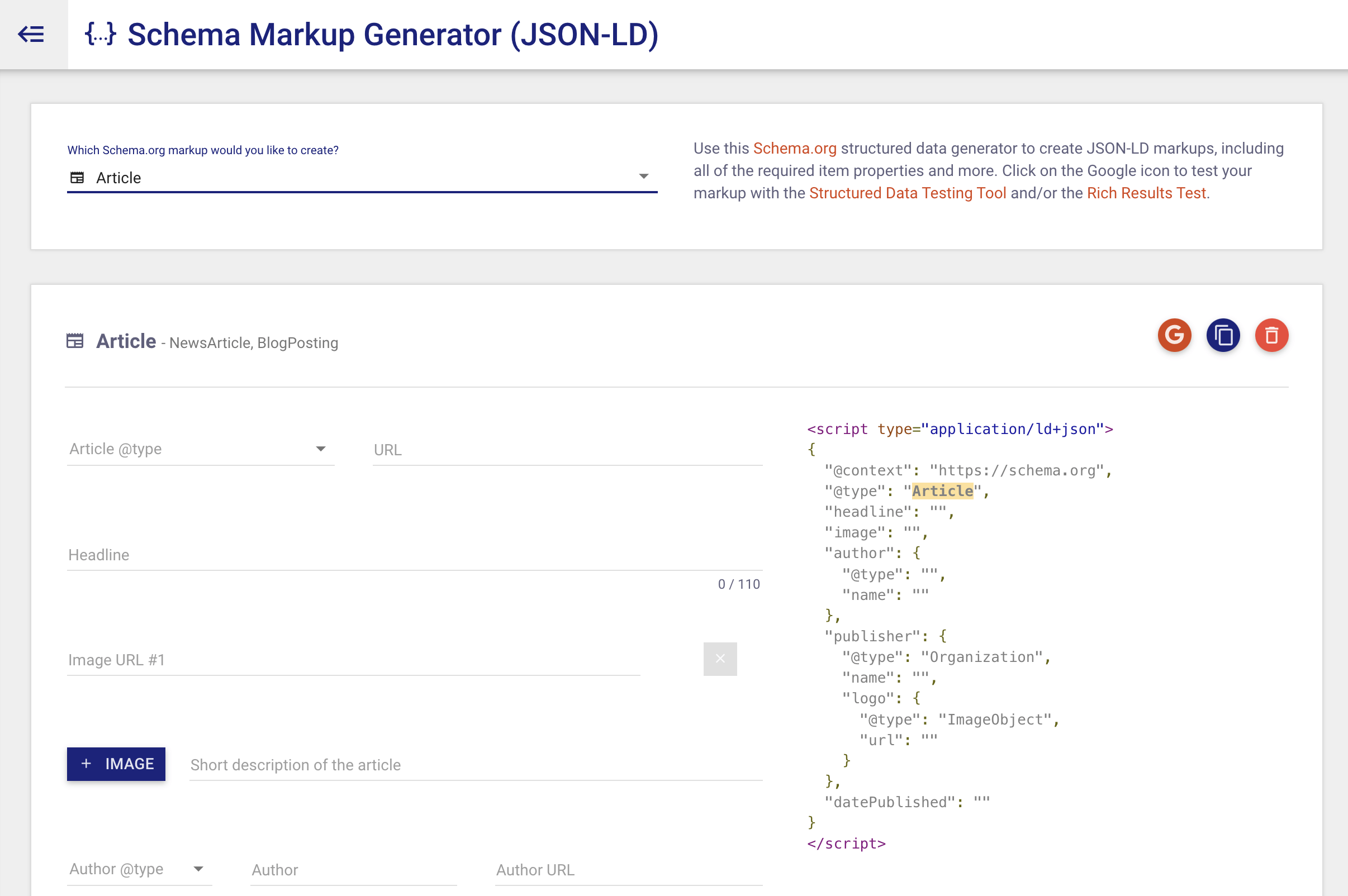 Schema Markup Generator