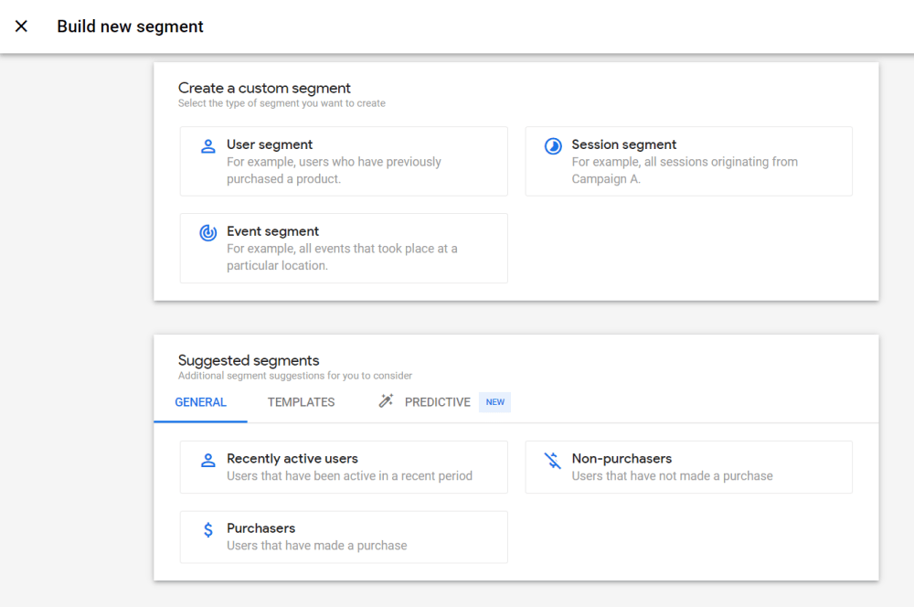 GA4 allows creating segments based on users, sessions, and events