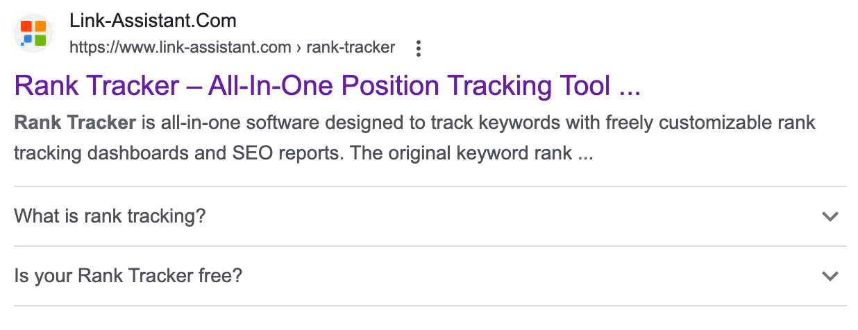 FAQ rich snippet on Google's SERP