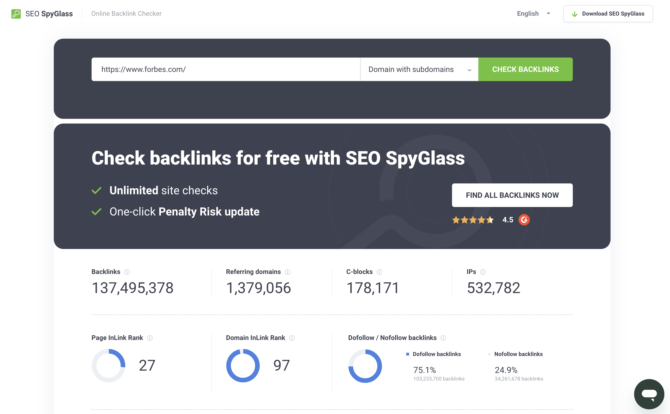 Backlink Checker by SEO SpyClass