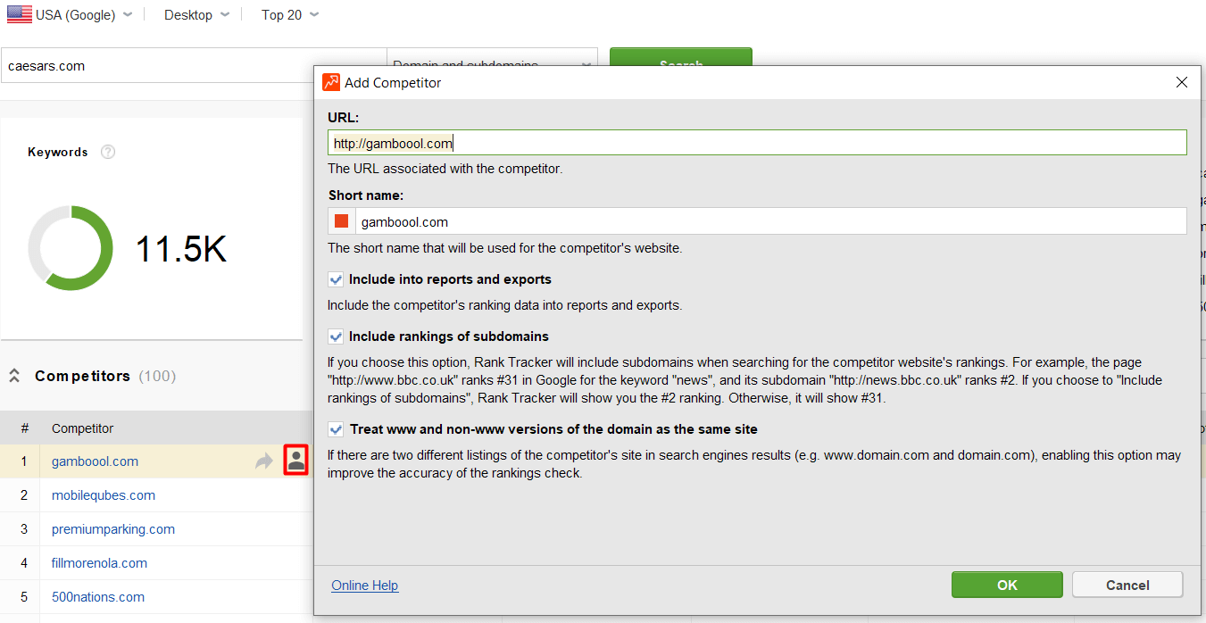 choose file to import keyword data from