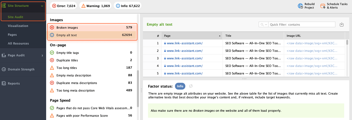 Find broken images