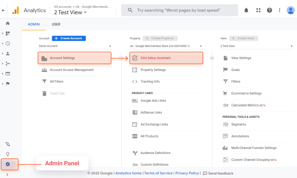 Google Analytics 4 setup assistant