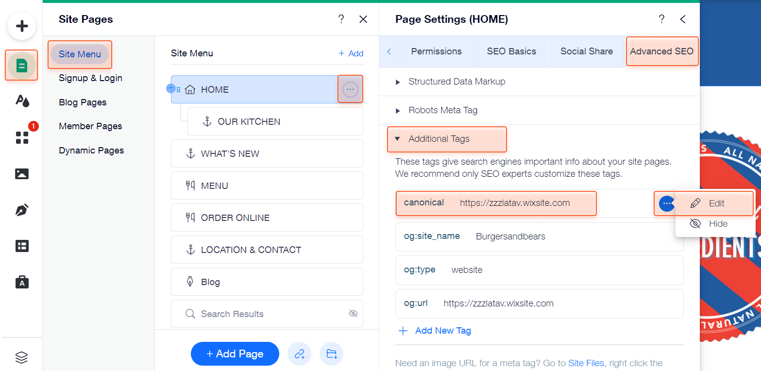 creating canonical tags
