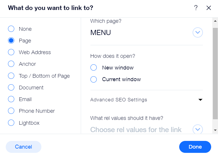 choosing a destination page