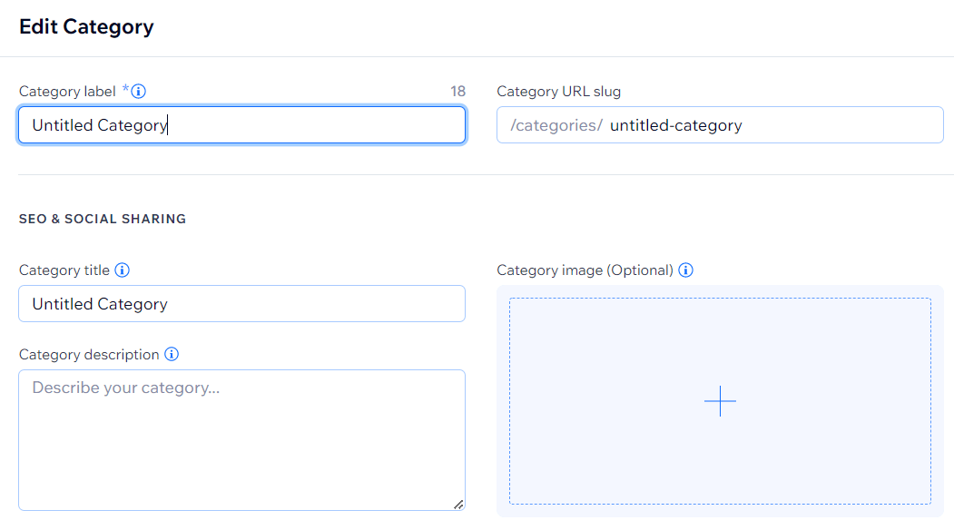 edit category settings