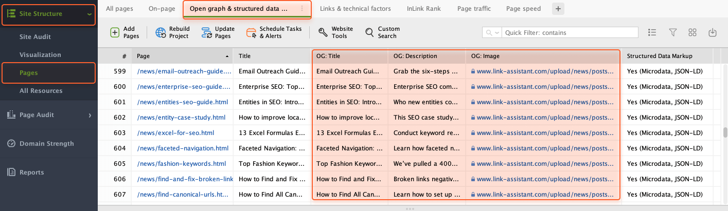 Open graph entities