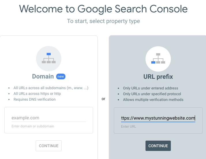 enter URL prefix
