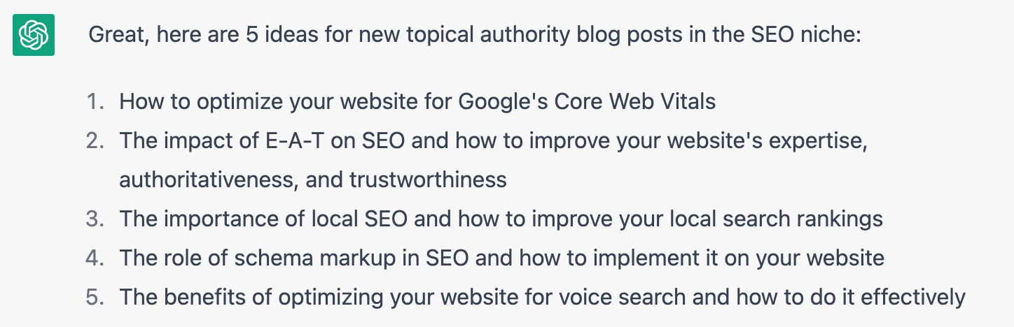 ChatGPT shows how to boost topical authority