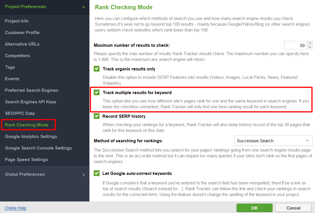 track multiple results for keyword