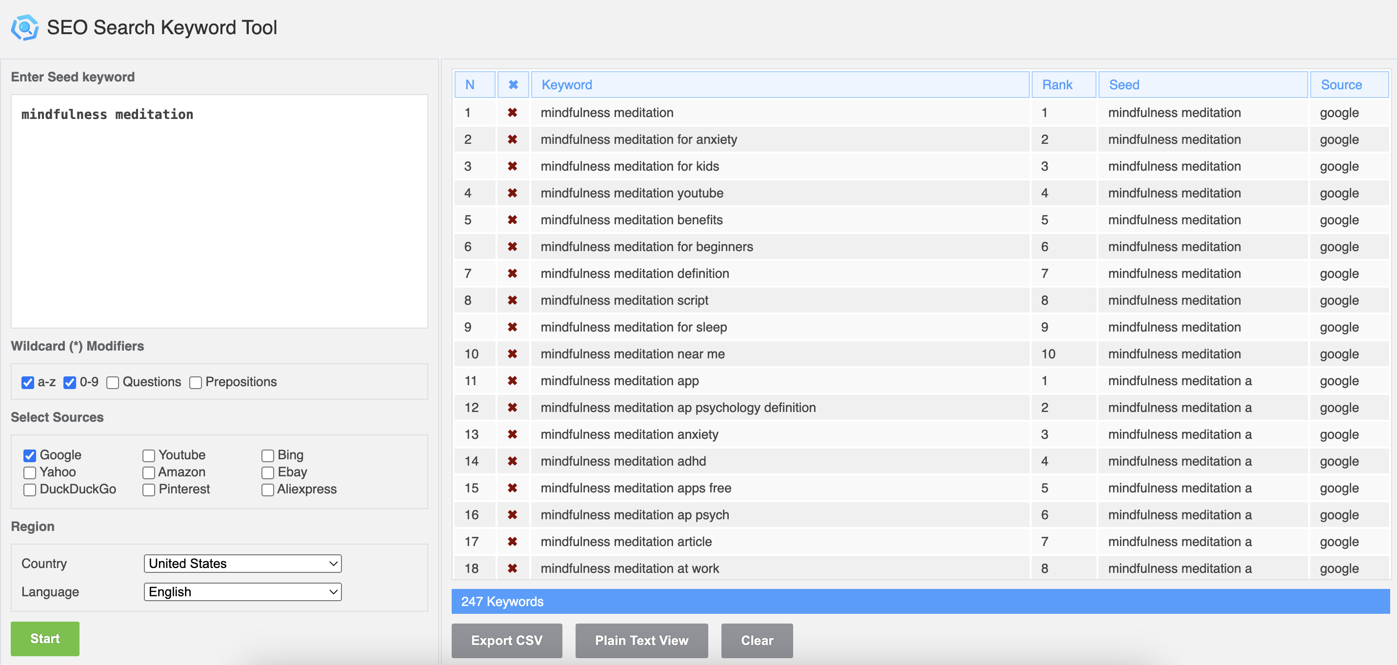 SEO Search Keyword Tool