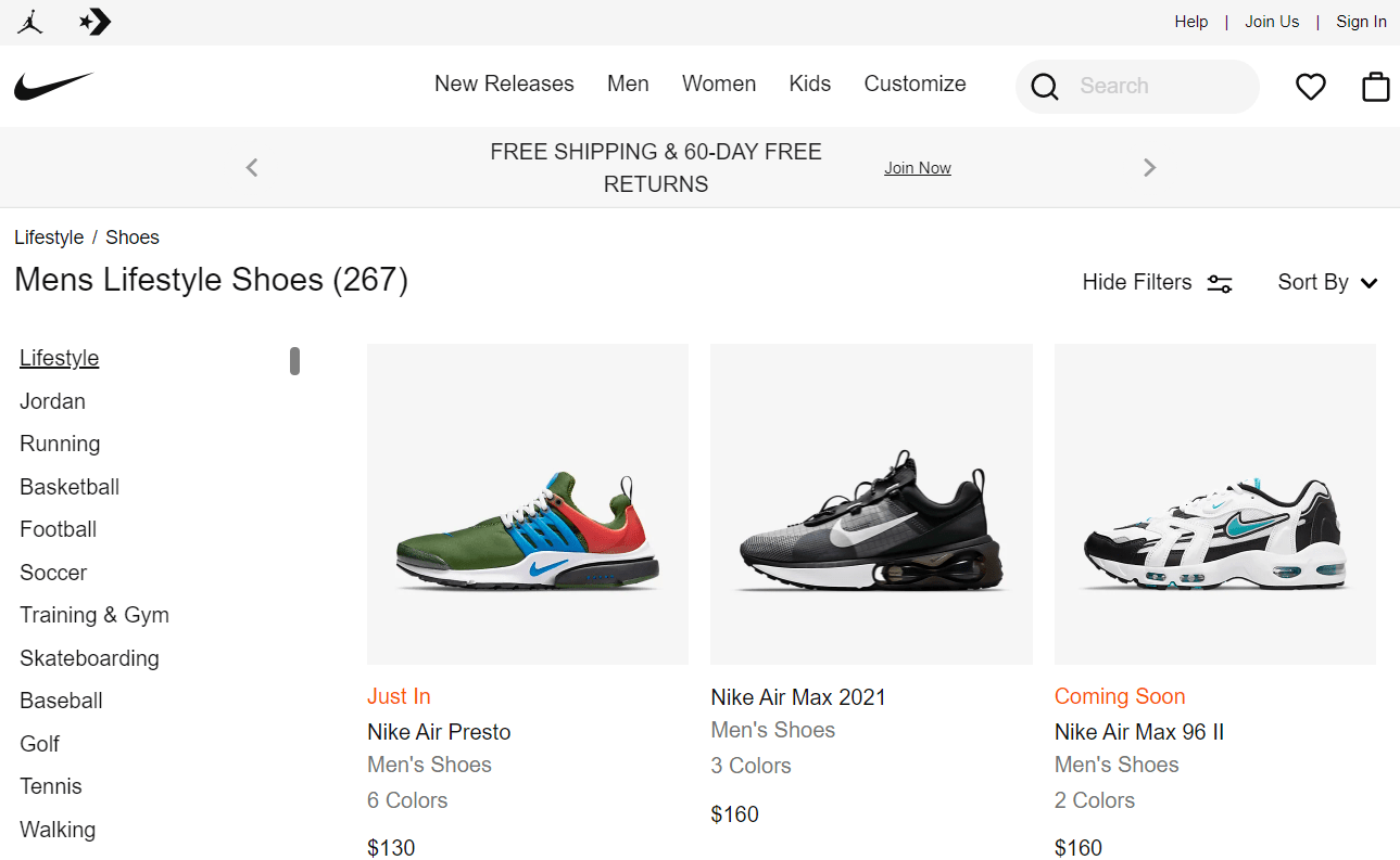 Products of Nike.com