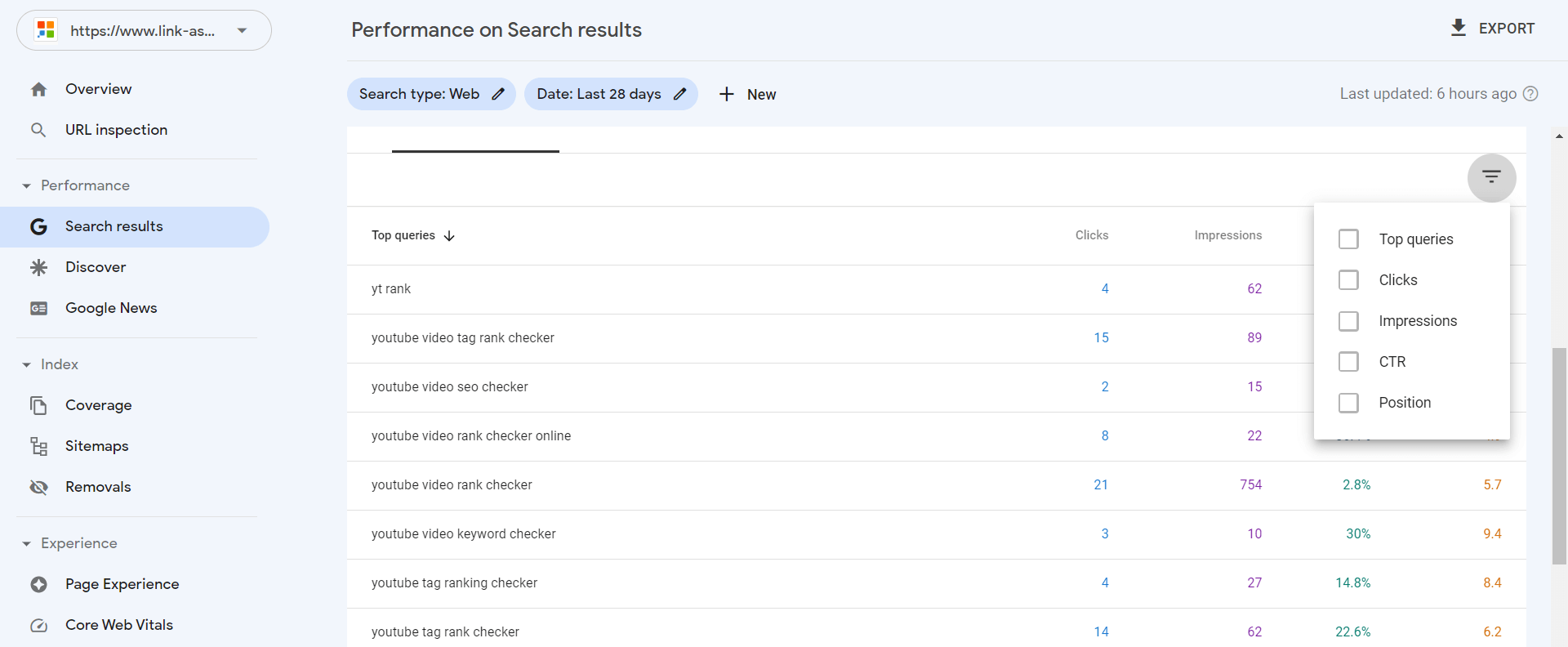 Find your best keywords in Google Search Console