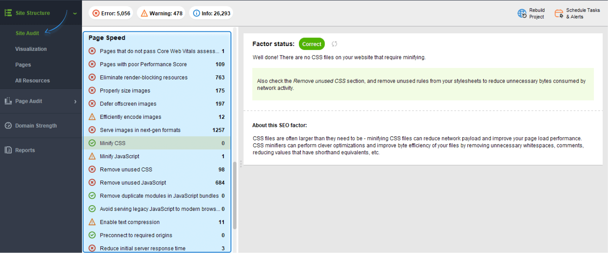 page speed audit