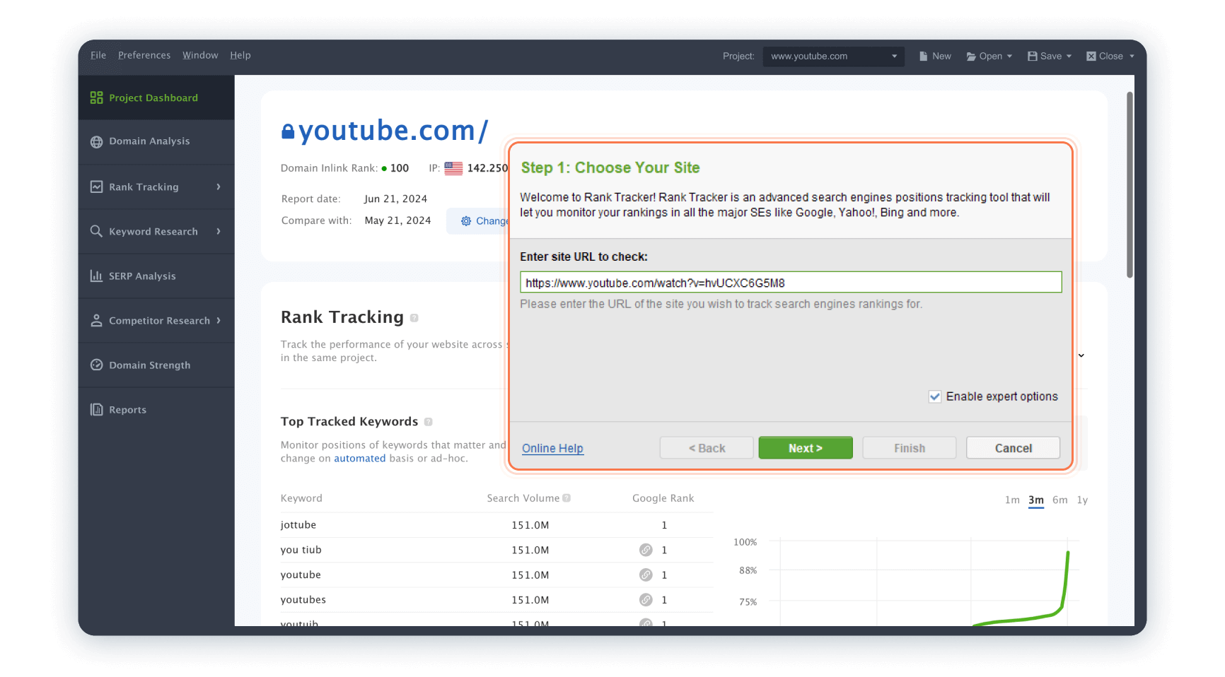 Defining the geolocation for the rank checking mode