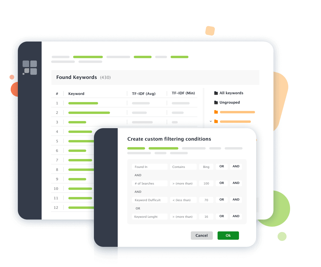 On-page tips based on TF-IDF analysis