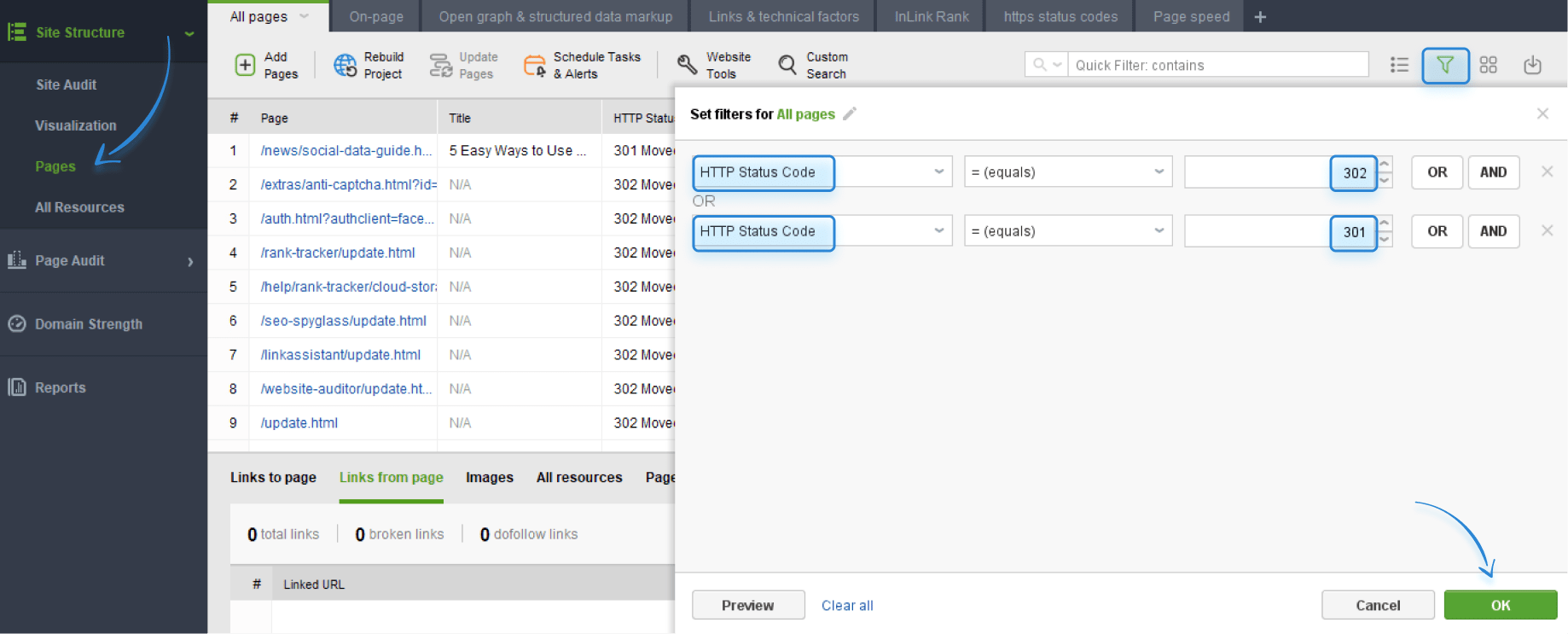 auditing redirects