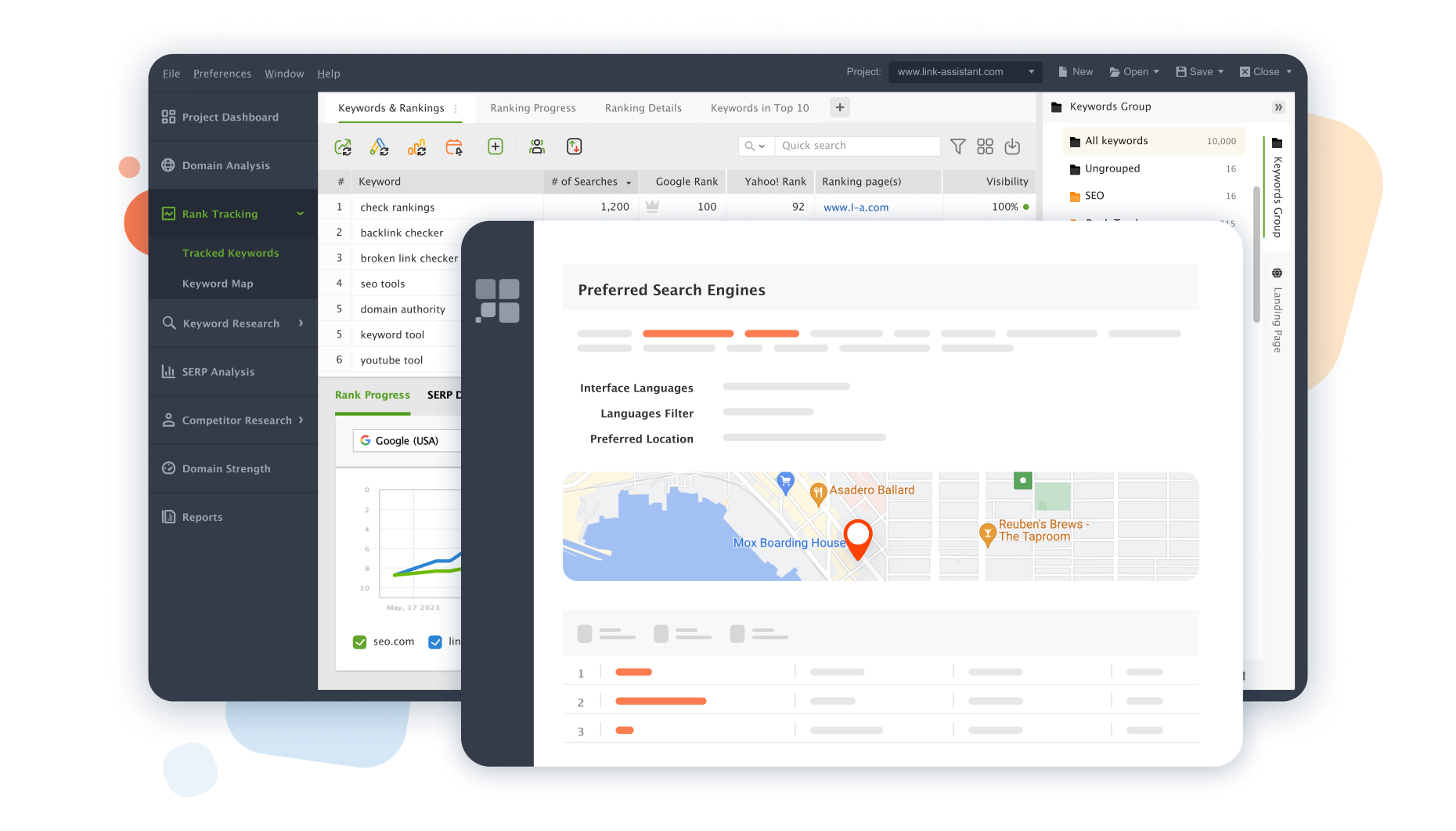 After software update, find the Rank Tracking, Sandbox, and All keywords folders