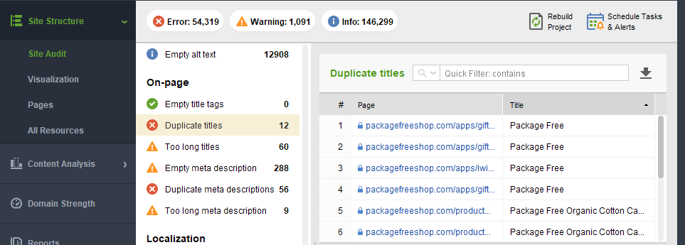 website auditor on-page seo